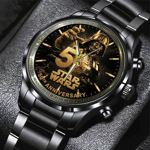 Star Wars 50th Anniversary Black Stainless Steel Watch – TMTHU6680