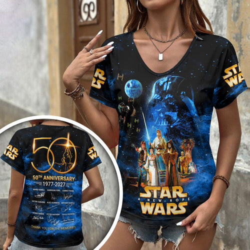 Star Wars 50th Anniversary 3D Women's V-Neck T-Shirt – HOATT17168