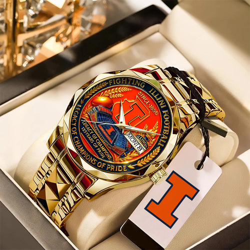 Illinois Fighting Illini Football Alloy Luxury Quartz Watch – TANTN17997