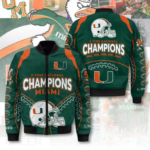 Miami Hurricanes Football 3D Bomber Jacket – TANTN19069