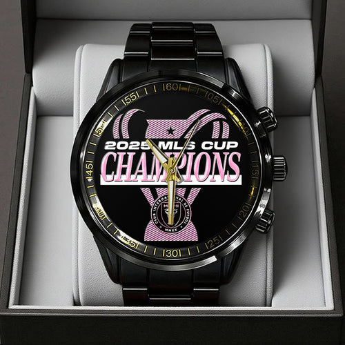 Inter Miami CF Champions MLS 2025 Black Stainless Steel Watch – TANTN19194