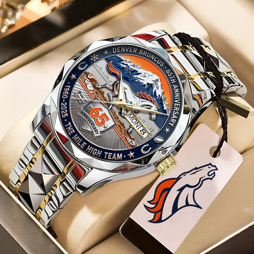 Denver Broncos 65th Anniversary Alloy Luxury Quartz Watch – TANTN19414