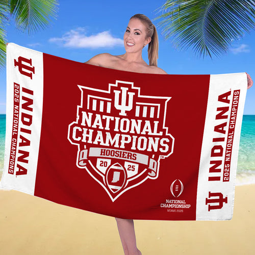 Indiana Hoosiers Football 2025 National Champions Rectangle Beach Towel – TANTN20440