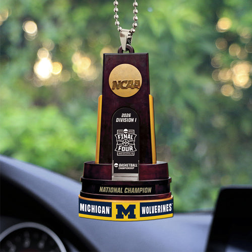 Michigan Wolverines 2026 Men's Basketball National Champions Custom shape 2-sided Acrylic Car Ornament – TANTN22144