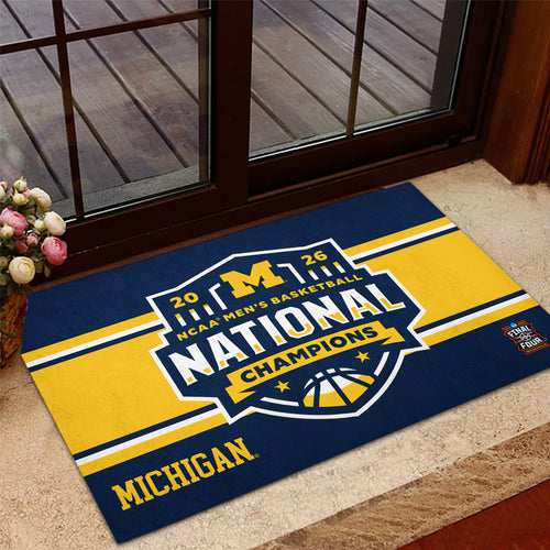 Michigan Wolverines 2026 Men's Basketball National Champions Custom Doormat – TANTN22289