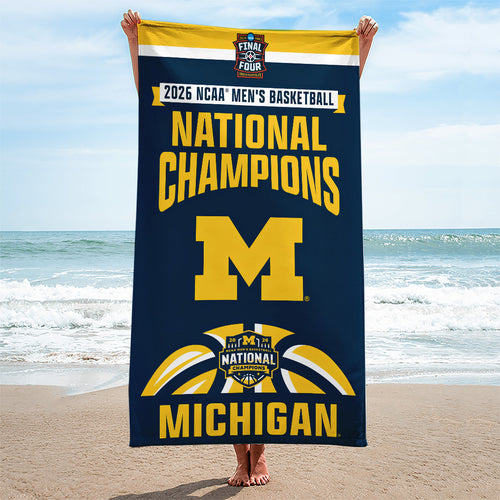 Michigan Wolverines 2026 Men's Basketball National Champions Rectangle Beach Towel – TANTN22336