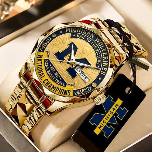 Michigan Wolverines 2026 Men's Basketball National Champions Alloy Luxury Quartz Watch – TANTN22354