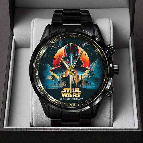 Star Wars 50th Anniversary Black Stainless Steel Watch – TANTN22499