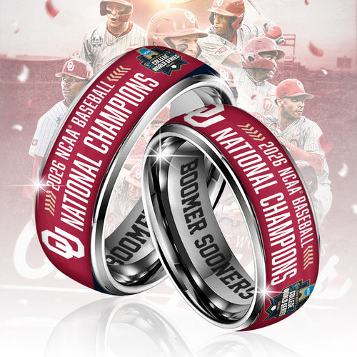 Oklahoma Sooners 2026 NCAA Baseball Men's College World Series Champions Custom Alloy Ring – TANTN23835