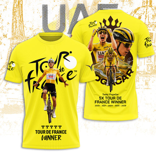 Tadej Pogacar Tour de France Winner 2026 3D Apparel – TANTN24617