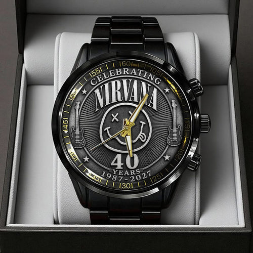 Nirvana 40th Anniversary Black Stainless Steel Watch - TANTN24641