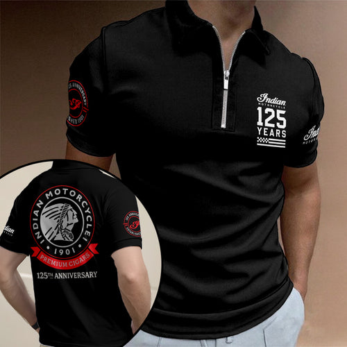 Indian Motorcycle 125th Anniversary Zip Polo Shirt – TANTN24830