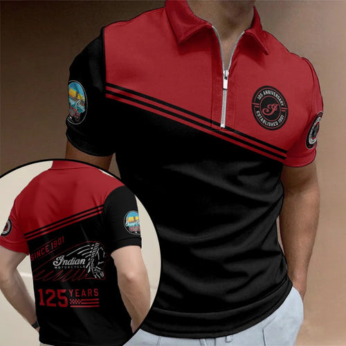 Indian Motorcycle 125th Anniversary Zip Polo Shirt – TANTN24968