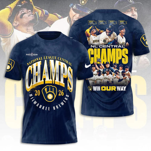 Milwaukee Brewers 2026 NL Central Division Champions 3D Apparel – TANTN25610