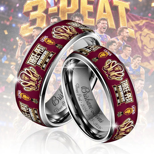 Brisbane Lions 2026 AFL Premiers Custom Alloy Ring – TANTN25845