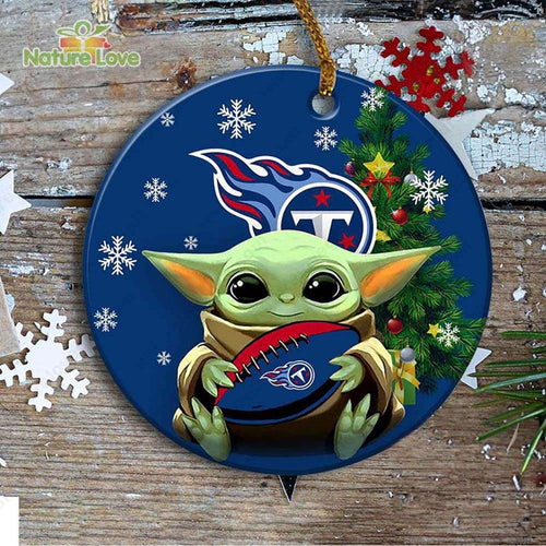 Tennessee Titans Baby Yoda Ornament Christmas Tree Decorations NFL Gifts