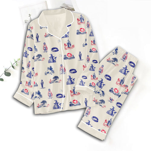 The Lord of the Rings Satin Pajama Set with Piping – GNE5254