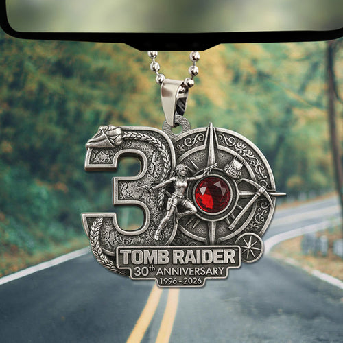 Tomb Raider 30th Anniversary Custom shape 1-sided Acrylic Car Ornament – GNE4896