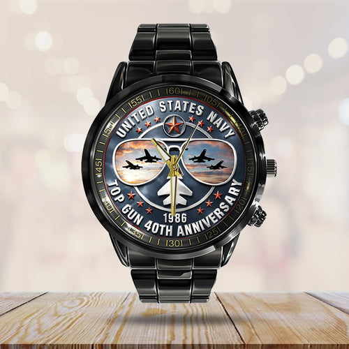 Top Gun 40th Anniversary Black Stainless Steel Watch – TMTHU2982