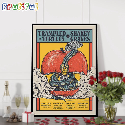 Trampled By Turtles And Shakey Graves June 27-30 2024 Northeast Tour Wall Art Poster Canvas