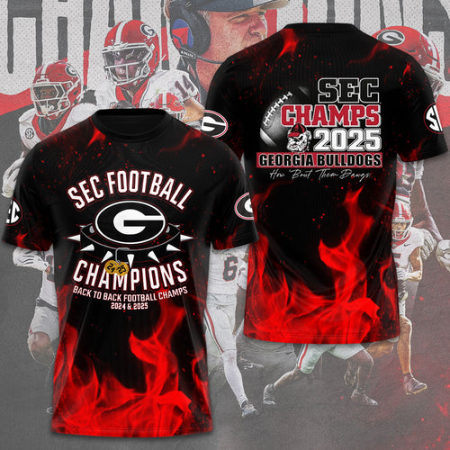 Georgia Bulldogs Football 2025 SEC Champions 3D Apparel – GNE4739