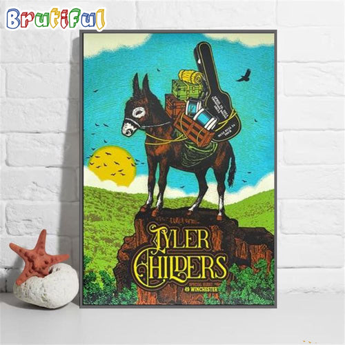 Tyler Childers April 2024 Thompson-boling Arena Knoxville Tn Wall Art Poster Canvas