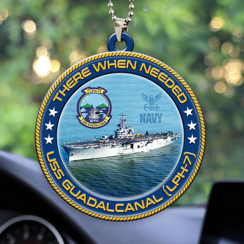 USS Guadalcanal (LPH-7) Custom Shape 2-sided Acrylic Car Ornament – HOATT13216