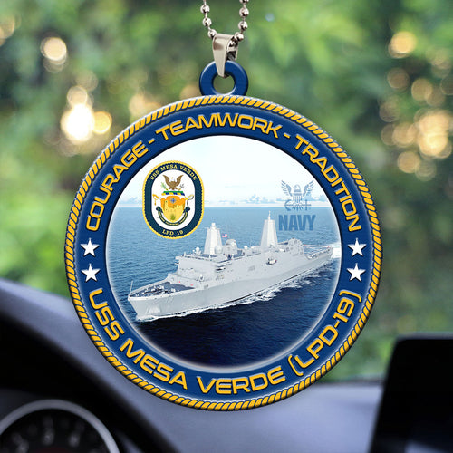 USS Mesa Verde (LPD-19) Custom Shape 2-sided Acrylic Car Ornament – HOATT13224