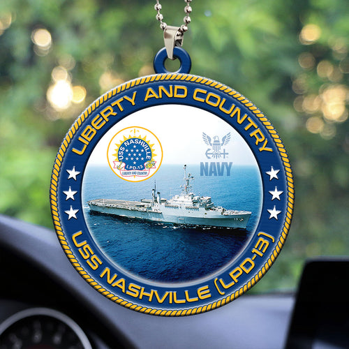 USS Nashville (LPD-13) Custom Shape 2-sided Acrylic Car Ornament – HOATT13225