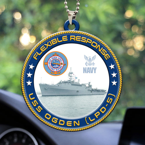 USS Ogden (LPD-5) Custom Shape 2-sided Acrylic Car Ornament – HOATT13227