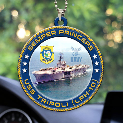 USS Tripoli (LPH-10) Custom Shape 2-sided Acrylic Car Ornament – HOATT13232