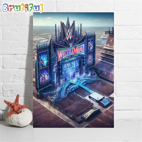 WWE WrestleMania 100 Stage Wall Art Poster Canvas