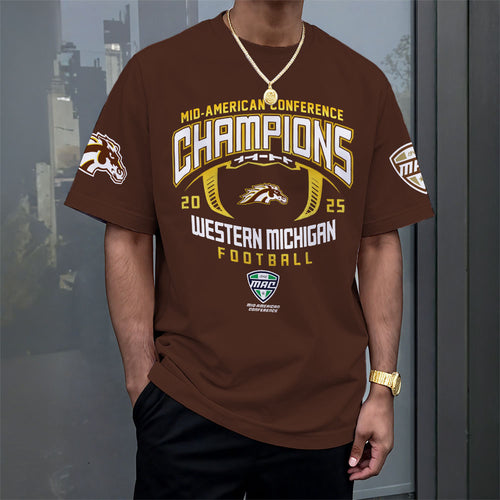 Western Michigan Broncos 2025 MAC Football Champions 3D Apparel – MAITM14079