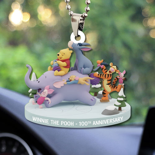 Winnie-the-Pooh 100th Anniversary Custom shape 2-sided Acrylic Car Ornament โ TMTHU3134