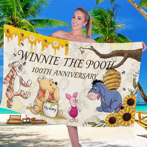 Winnie-the-Pooh 100th Anniversary Rectangle Beach Towel – TMTHU7434
