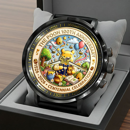 Winnie-the-Pooh 100th Anniversary Black Stainless Steel Watch – HOATT15694
