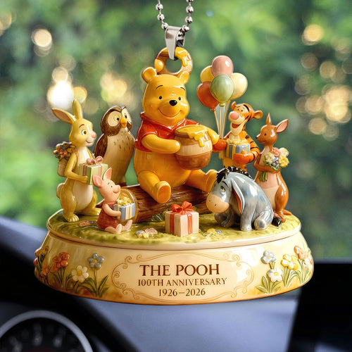 Winnie-the-Pooh 100th anniversary Custom shape 2-sided Acrylic Car Ornament – HOATT15823