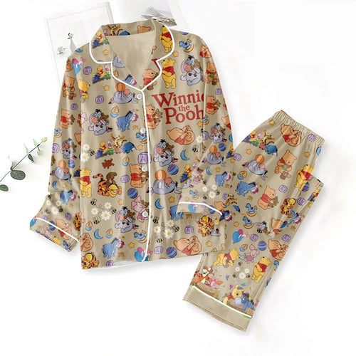 Winnie-the-Pooh Satin Pajama Set with Piping – TMTHU9465