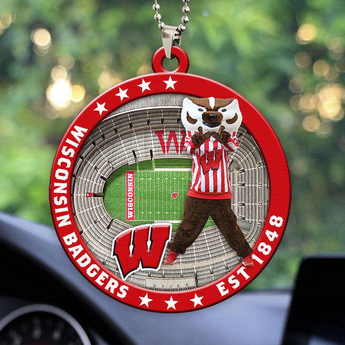 Wisconsin Badgers Football Custom shape 2-sided Acrylic Car Ornament – HOATT13123