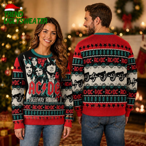 ACDC Highway To Hell Whole Lotta Cozy 2026 Holiday Christmas Ugly Sweater - Unique Gifts For Every Occasion