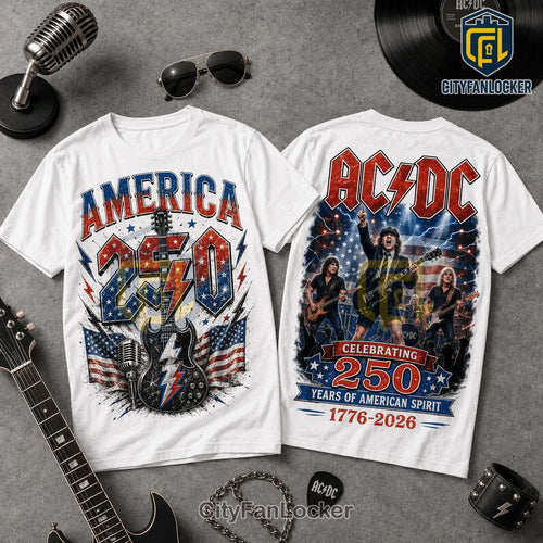 AC/DC x America 250 Years 1776-2026 Anniversary Collectible Graphic T-Shirt