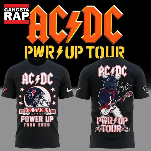 ACDC x Houston Texans Power Up Tour 2026 Black Hoodie T-Shirt