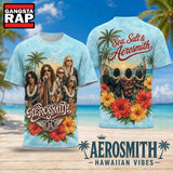 Aerosmith Hawaiian Vibes Band Photo with Hibiscus Flowers 2026 3D Shirt Hoodie T-Shirt