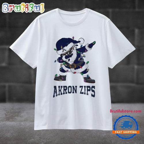 Akron Zips Dabbing Santa Claus Ugly Christmas Light T Shirt