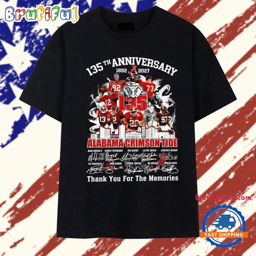 Alabama Crimson Tide 135th anniversary thank you for the memories signature T Shirt