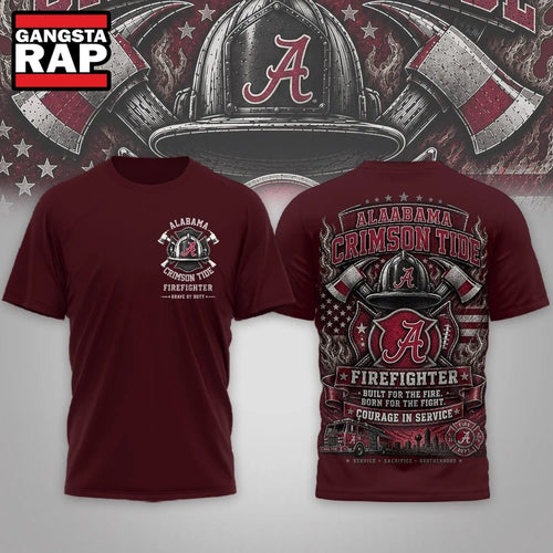 Alabama Crimson Tide 2026 NCAA Firefighter Built for the Fire 3D Shirt Hoodie T-Shirt