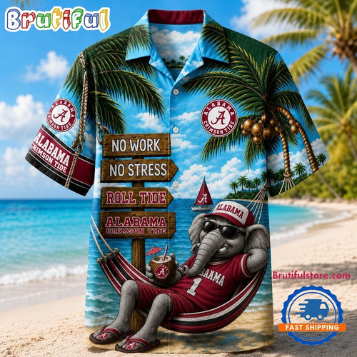 Alabama Crimson Tide NCAA No Work No Stress Hawaiian Shirt