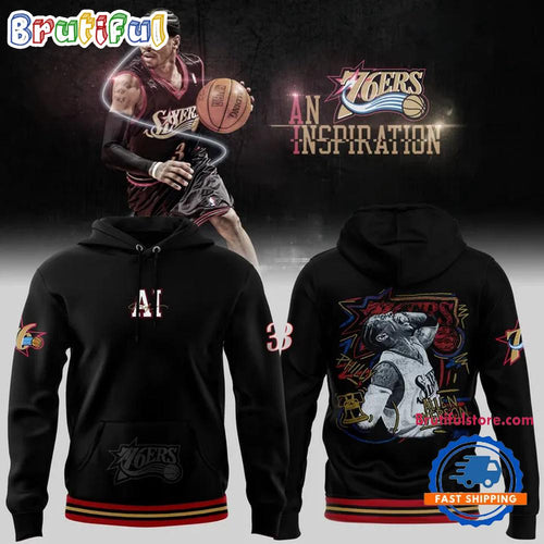 Allen Iverson Philadelphia 76ers Black Playmaker Limited Edition Hoodie T-Shirt