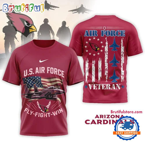 Arizona Cardinals 2026 NFL Air Force Veteran Special New 3D Shirt