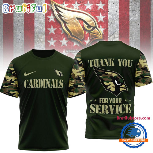 Arizona Cardinals 2026 NFL Camouflage Thank You For Service Limited 3D Shirt